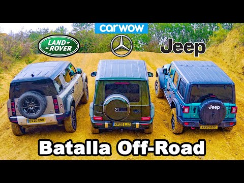 Defender vs Mercedes G350 vs Wrangler - Uphill Drag Racing and Off-Road Battle!