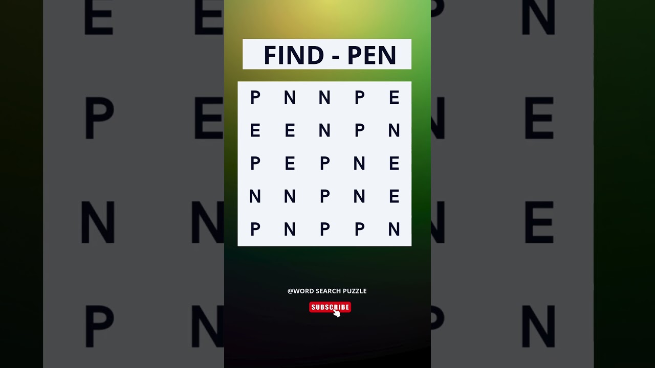 Find PEN in this word search 🔎#WordSearch #BrainChallenge #FindTheWord #HiddenWord #puzzletime
