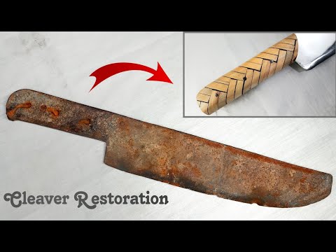 Old Cleaver Restoration - Rusty Cleaver Knife Restoration ✔