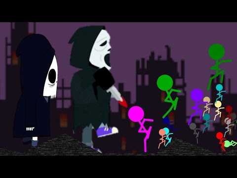 Stickman Run ESCAPE the KILLER -  Algodoo sTICKMAN - RunEscape in Survival Race  -  marble race