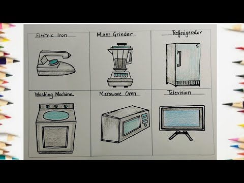 , title : 'How to draw Electrical Appliances easy for school project l Electric Appliances drawing step by step'