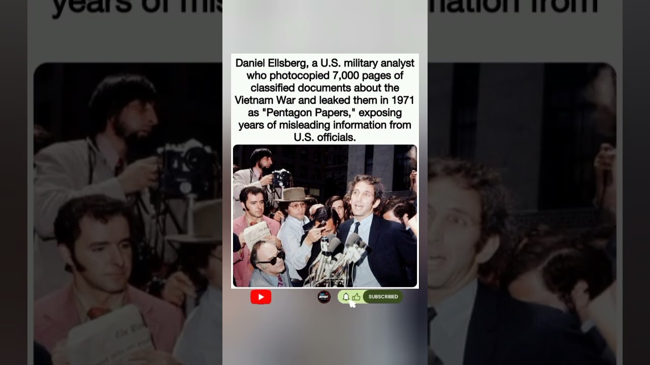 📄 In 1971, a man leaked 7,000 pages exposing government lies about the Vietnam War.#fyp #shorts