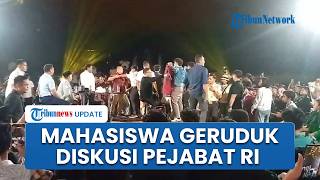 Detik-detik Mahasiswa Geruduk Diskusi Nusron Wahid-Budiman Sudjatmiko, Pejabat Prabowo Dievakuasi