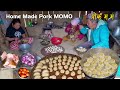 Homemade Pork MO: MO: Cooking & eating with my family || momos recipe #mukbang #villagekitchen