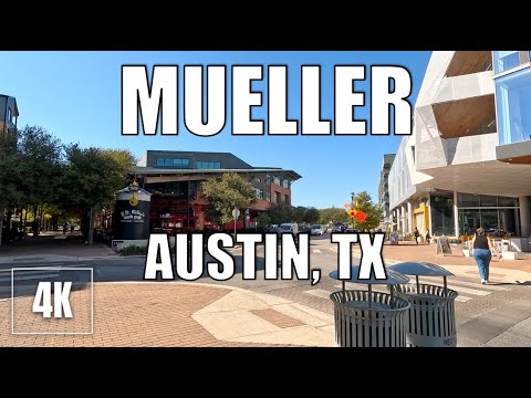 Walking Mueller AUSTIN, TX in 4K | 1 Hour Loop | Modern Apartments, Shops & Lake Park Views