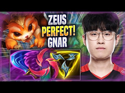 ZEUS PERFECT GAME WITH GNAR! - T1 Zeus Plays Gnar TOP vs Azir! | Season 2022
