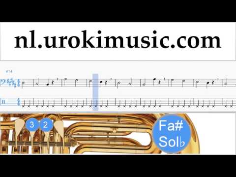 Tuba Leren Spelen David Guetta, Justin Bieber - 2U Tablatura Deel#1 oefeningen um-i799