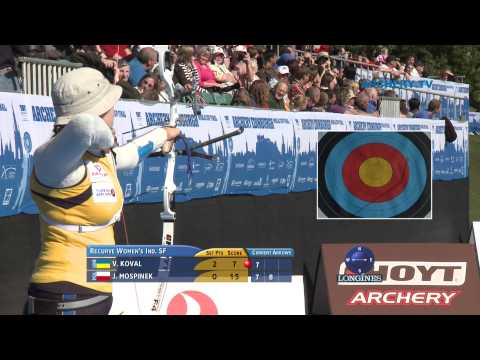 Victoriya Koval v Justyna Mospinek – recurve women semifinal |Edinburgh 2010 Archery World Cup Final