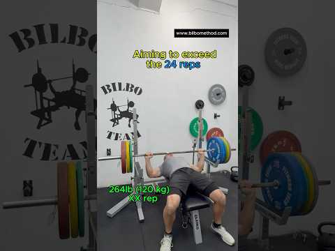 BENCH PRESS progression✅ 264lbs 120kg 30reps 6 Rep Increase✅