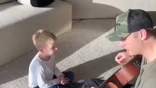 Backstreet Boys, Nick Carter played a guitar &amp; sang "I Want It That Way" infront of his son, Odin...