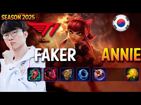 T1 Faker ANNIE vs AHRI Mid - Patch 25.09 KR Ranked | lolrec