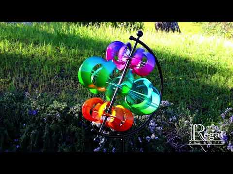 Vivid View Multicolored Vertical Outdoor Garden Wind Spinner
