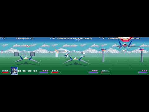 Star Fox comparison - original cartridge vs. both speed modes on redguy's v.06 beta firmware