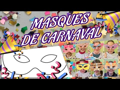 MASQUES DE CARNAVAL - SIMPLE ET FACILE - ATELIER CRÉATIF ENFANTS 🎉 SABCREATIONS