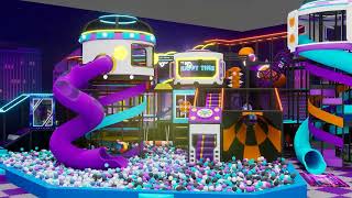 Dream Garden Futuristic Indoor Playground | Cyberpunk Family Entertainment Center