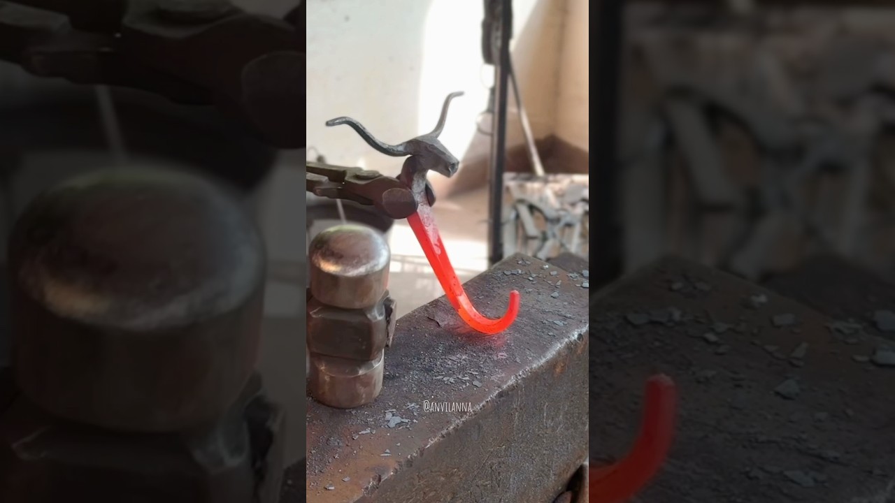 Forged longhorn wall hooks 🔥 #blacksmith#forge#farrier#smallbusiness#longhorn#design#decor#handmade