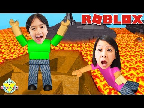 DON'T TOUCH THE FLOOR!! Roblox Floor is Lava with Ryan & Mommy