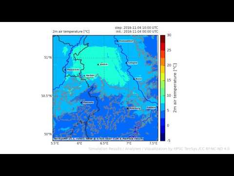TerrSysMP monitoring run 2016-11-04 - 2m air temperature - NRW (24h)