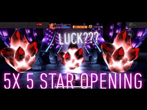 FIVE x 5 Star Crystal Opening -Are these class based Crystals?! - Marvel Contest of Champions