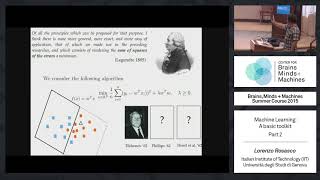 Tutorial 3.2: Lorenzo Rosasco - Machine Learning Part 2