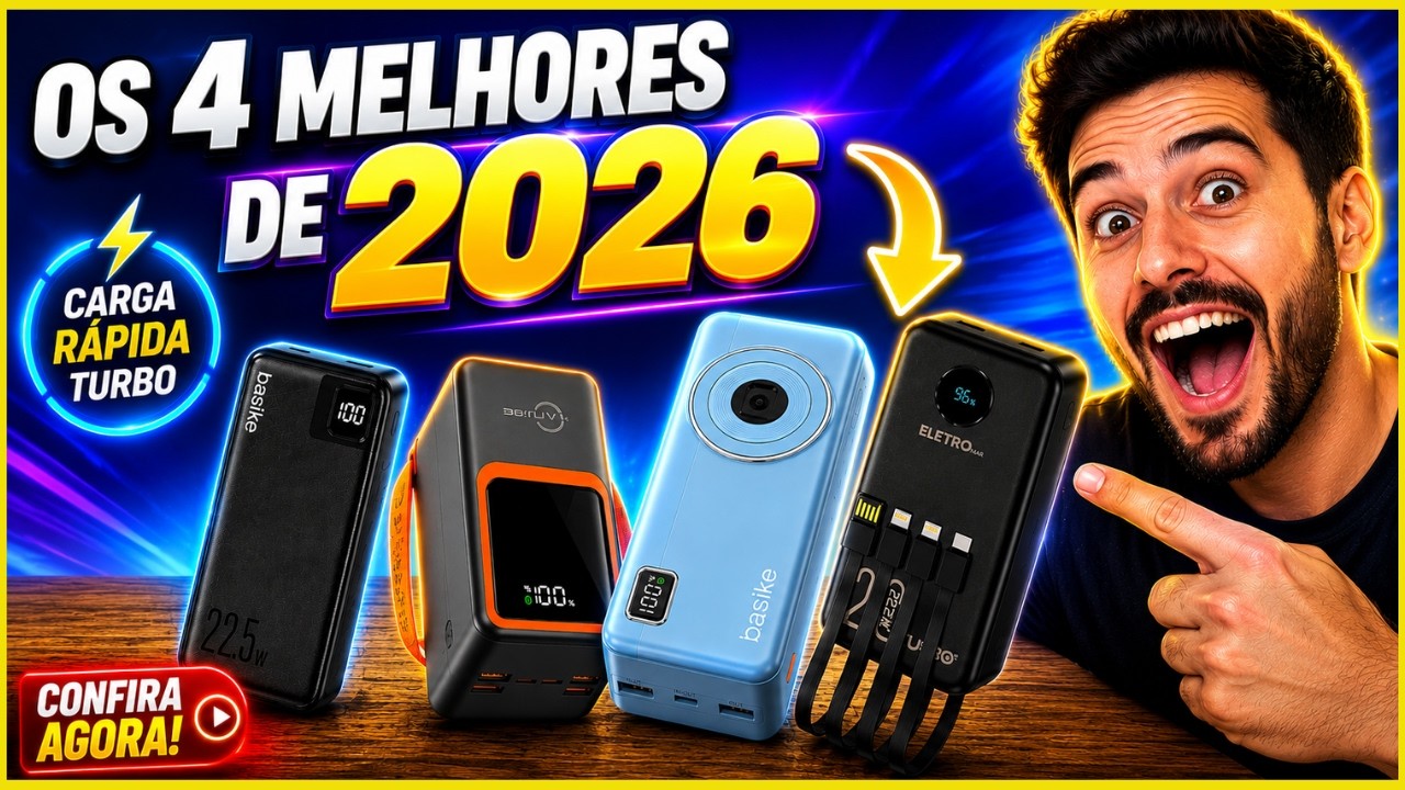 😱 Os 4 Melhores Carregadores Portáteis de 2026! Nunca Mais Fique Sem Bateria!