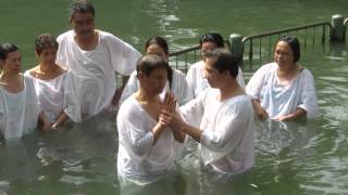 preview picture of video 'Yardenit the Baptismal site on the Jordan River - a vow renewal ceremony at the site 9'