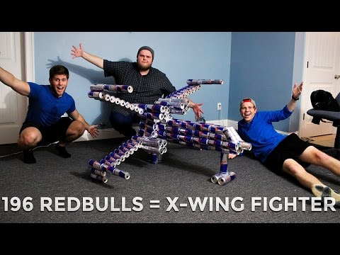 Star Wars X-Wing Fighter Made Out of Red Bull Cans!