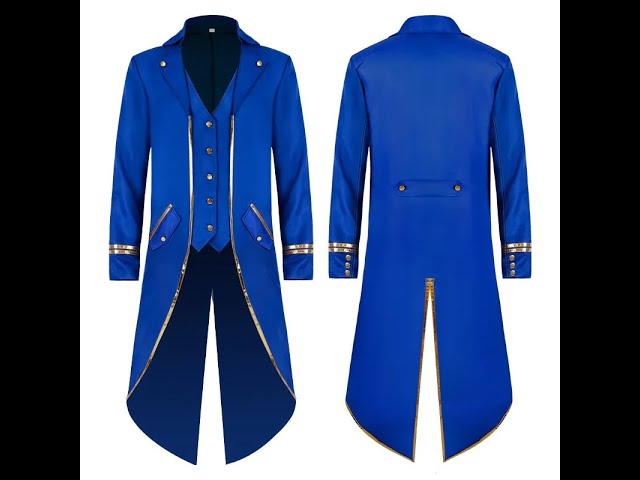 Vídeo relacionado con Ropa medieval para hombres, abrigo steampunk para hombres, disfraces de cosplay de Halloween para hombres, frac steampunk gótico medieval uniforme, Negro, XL
