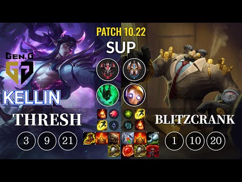 GEN Kellin Thresh vs Blitzcrank Sup - KR Patch 10.22