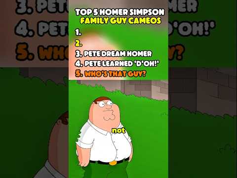 Top 5 Homer Simpson Family Guy Cameos #simpsons