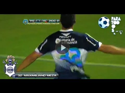 Gol de Meza. Gimnasia LP 2 - Vélez 1. Fecha 10. Torneo Inicial 2013. Fútbol Para Todos