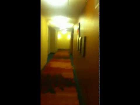 Going up the ThyssenKrupp elevator at Residence Inn Washington DC Old Keene Mill/Springfield, VA