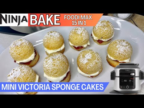 MINI VICTORIA SPONGE CAKES *BAKE* | Filled with Jam and Fresh Cream | NINJA FOODI Recipe
