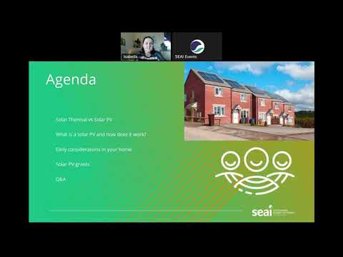 SEAI SEC Workshop Series | Workshop 8: Solar Electricity Solar PV for homeowners