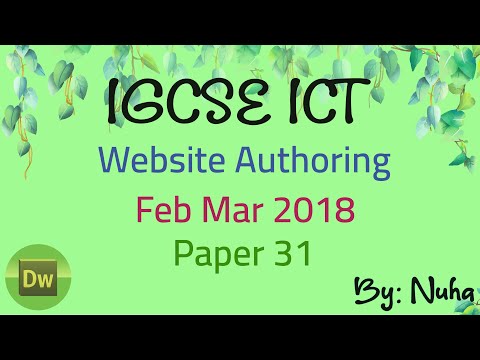 IGCSE ICT Feb Mar 2018 Paper 31 Website Authoring Dreamweaver