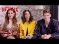 Danna Paola, Miguel Bernardeau and Mina El Hammani Teach You Spanish | Elite | Netflix