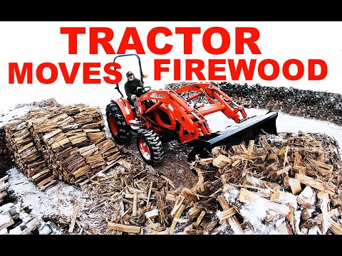 KIOTI DK4710SE HST MOVING SNOW AND FIREWOOD! - #591