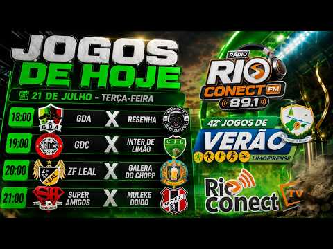 🔴Ao Vivo🔴 42° Jogos de Verão Limoeirense | Fase Grupo  21-07-2026 | Rio conect TV