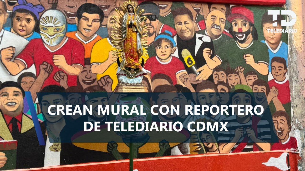 Comerciantes del Mercado Anáhuac hacen mural con personajes; incluyen a reportero de Telediario CdMx