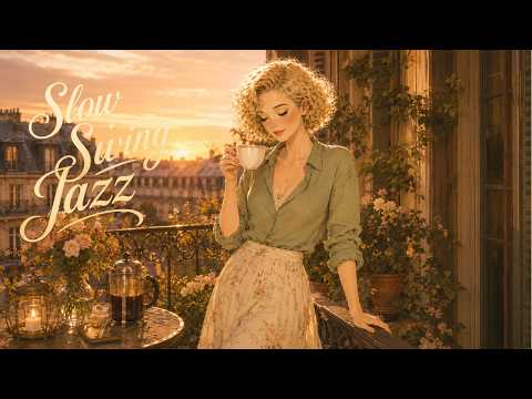 Slow Swing Jazz ☕ Golden Hour Swing Café Music for Coffee, Relaxing & Cozy Evening Vibes