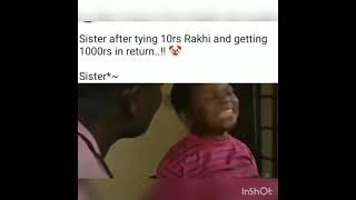 sister after tying  rakhi😂😂#shorts#youtube
