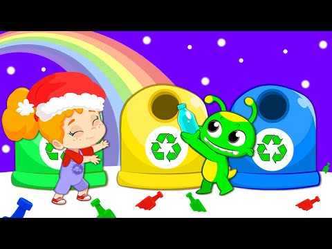 Learn to recycle at Christmas with a song for kids | Groovy The Martian educational cartoon videos