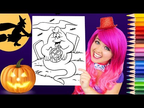 Coloring Halloween Spooky Ghost Coloring Book Page Prismacolor Colored Pencil | KiMMi THE CLOWN Video