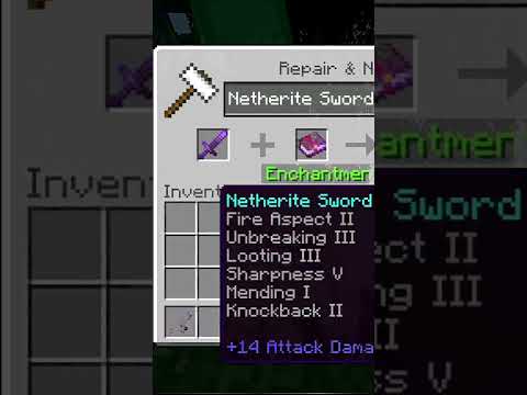 How to Make your Minecraft SWORD OverPowered (Enchantments) | #Shorts
