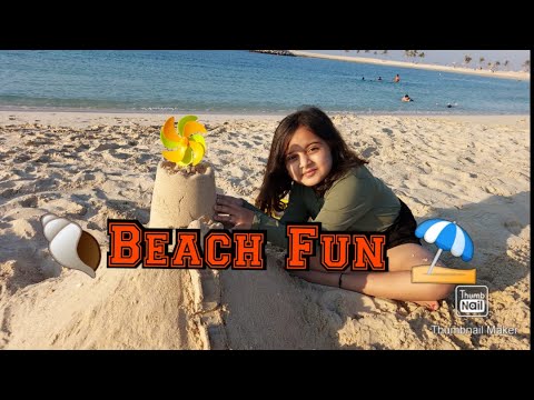 Beach fun 🏖 | How to make a sandcastle ! | Mamzar  Beach, Dubai | Amazing Anvita