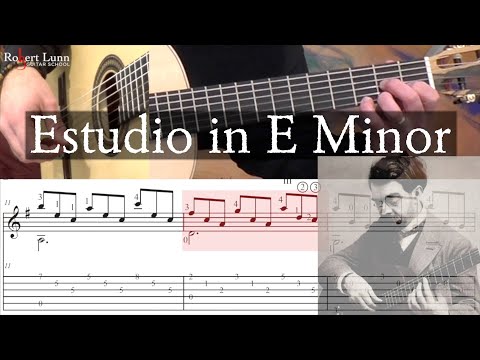 ESTUDIO IN E MINOR - Francisco Tarrega - Full Tutorial with TAB - Classical Guitar