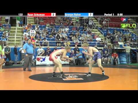 Junior 132 - Ryan Schuman (South Dakota) vs. George Fisher (Illinois)