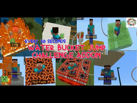 MLG Water Bucket Jump Challenge! Insane Minecraft PE & Bedrock Addon | Reckon Soul