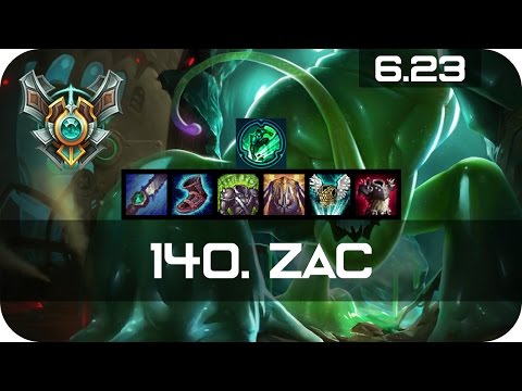 Zac Jungle vs Evelynn Master Preseason 7 Season 7 s7 Patch 6.23 2017 Gameplay Guide Build