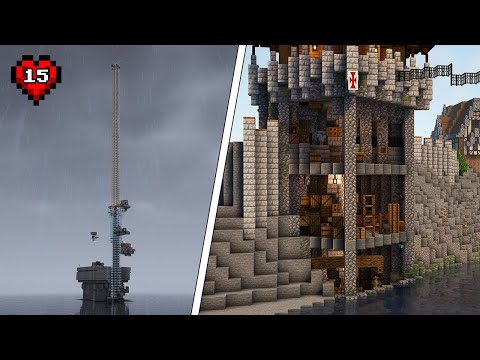 Insane! Building a Mob Head Farm & City in Minecraft Hardcore Ep #15